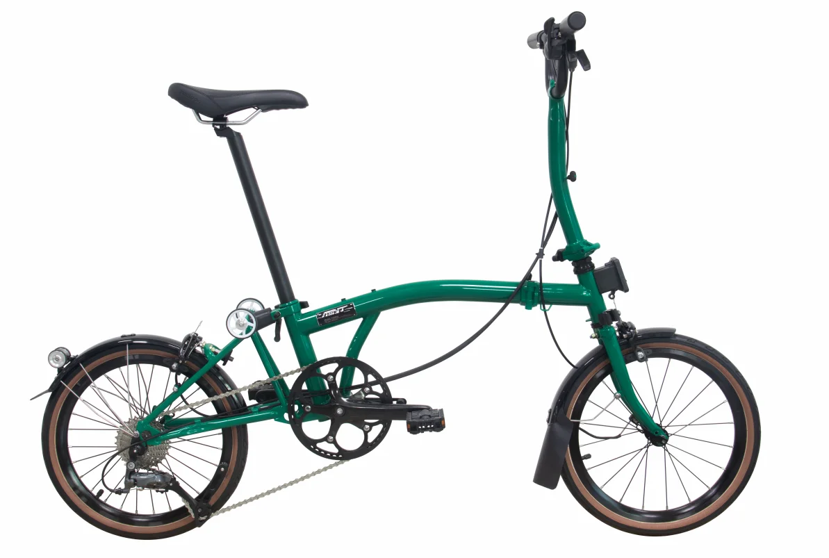 mint bike t9b ９s 折りたたみ自転車　BROMPTON風 MINT Tri-Folding 16 Inch Bicycle T9C-349, 9 Speed Steel Frame