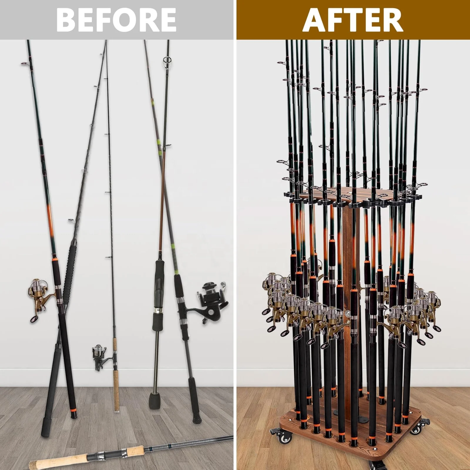 Fishing Rods PLUSINNO 2pack H5 Horizontal Fishing Rod/Pole Holders