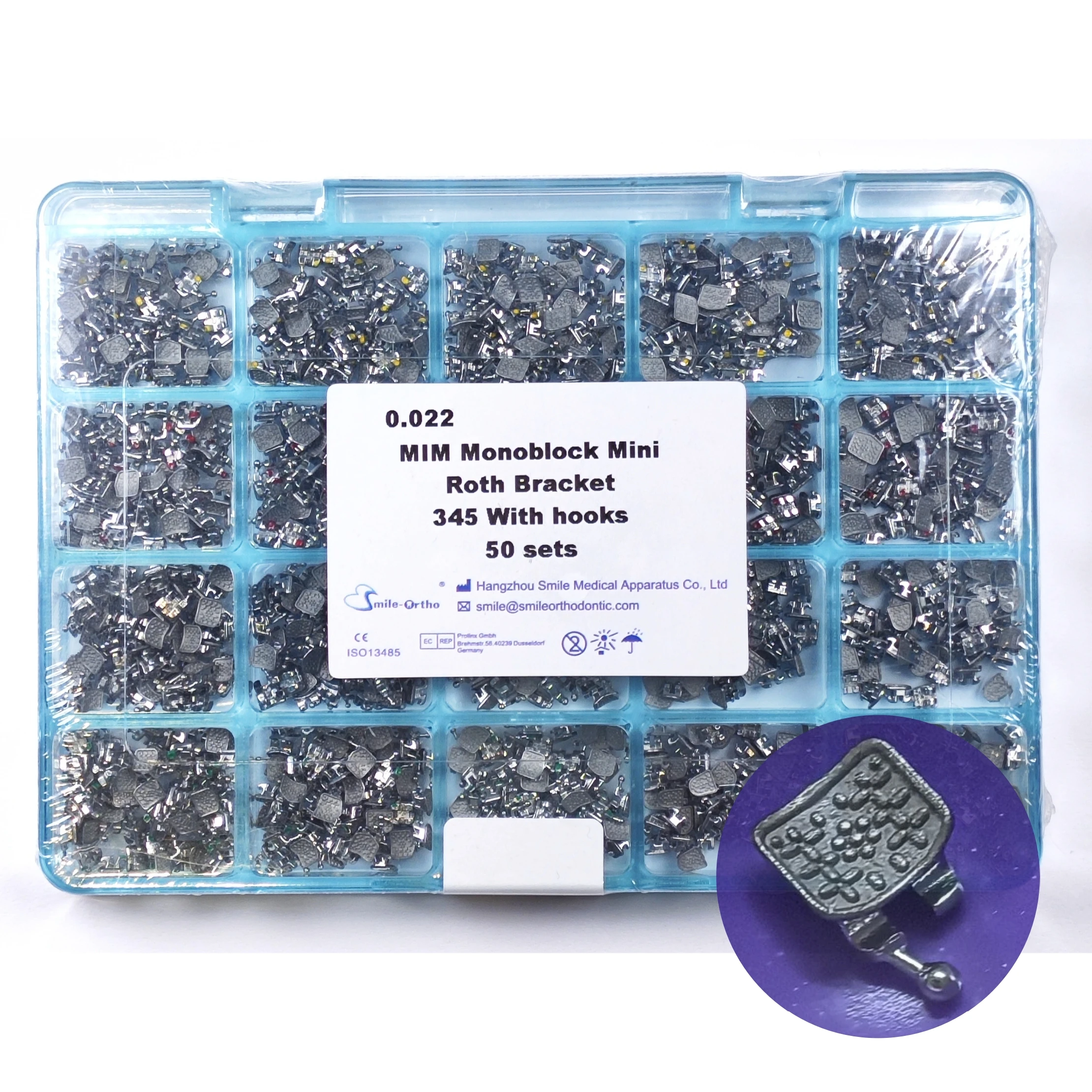 Orthodontics Ceramic Orthodontic Standard MBT Brackets Tubes Blue