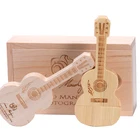 Bamboo Usb Drive Customized Bamboo Or Wooden Guitar Shape USB Flash Drive For Musical Promotions Gifts Giveaways Musician Concert