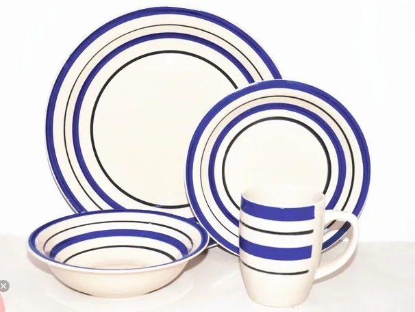 Eco-Friendly Disposable Ceramic Dinnerware Set Double Wall Microwave Safe Transparent Handpainted Bowl