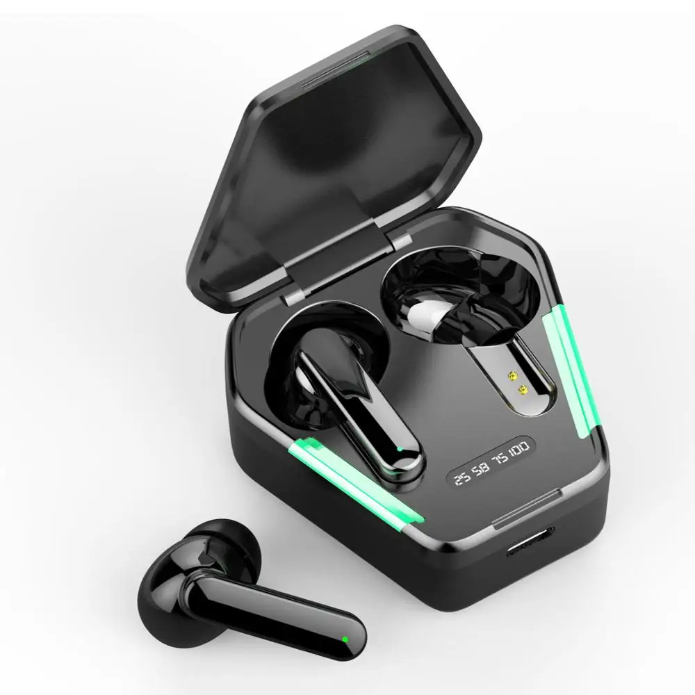 Samples Gaming Accessories Bluetooth V5.0 Earbuds Headset Stereo Earbuds In Ear Wireless Bluetooth Earphone With Led Light - Buy Cheap Wholesale Earphone Earbuds Noise Cancelling Headphone Computer Headphones Pc White Gaming