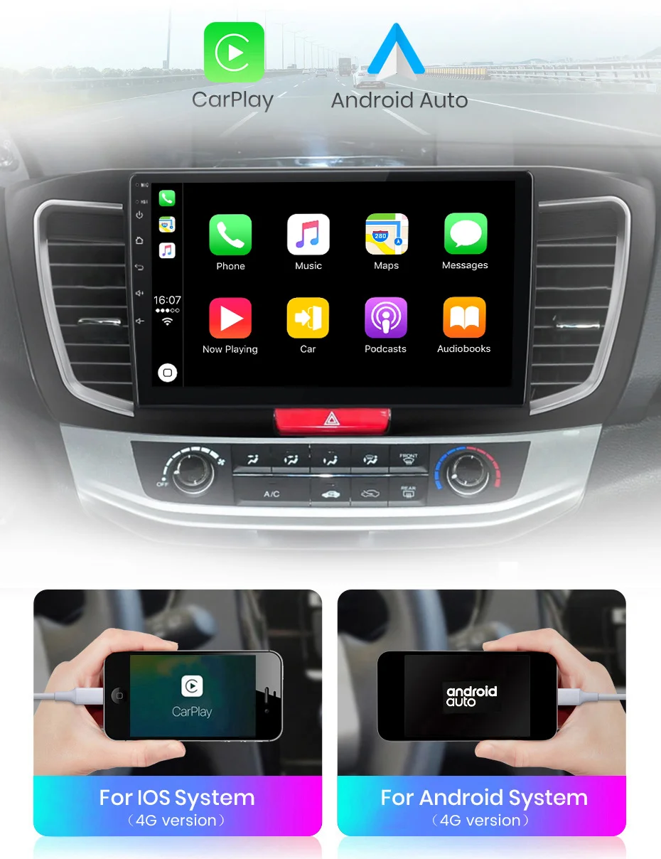 Junsun V1 Ai Voice 2 Din Android Auto Radio For Honda Accord 9 2012