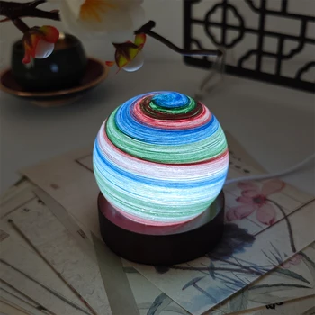 Cosmic Star Effect 3D Name Lamp with LED Wooden Base Colorful Glass Night Light Displaying Twelve Months Always Memorable