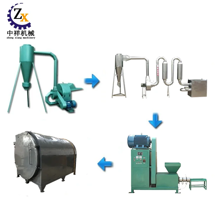 Production Line Maker Wood Sawdust Briquette Charcoal Making Machine