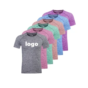 2026 High Quality Polyester Sport T-Shirt for Women Customizable Logo Fitness Gym T-Shirts Elastic Slim Fit Design for Summer