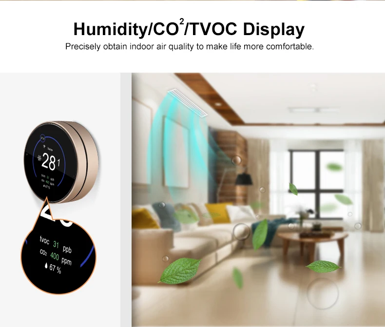 Bandary 24V multi-stage cool heat Smart Thermostat WIFI home heat pump Controller for Heat Pump System Air Conditioner