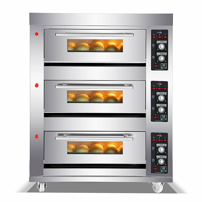 在庫安い 3デッキ6トレイ/業務用オーブン/機械ベーカリー用 Buy Gas Oven,Deck Oven Gas Bakery,Golden  Chef Gas Oven Product