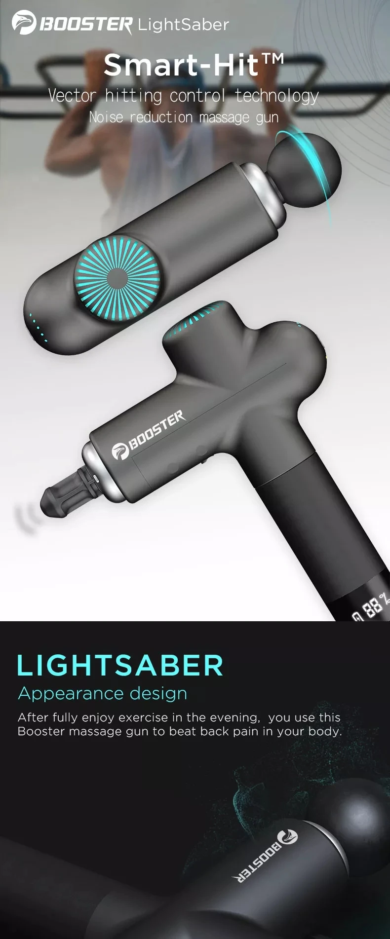 Booster Lightsaber Massage Gun - Cordless & Versatile