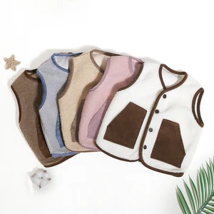 Wholesale New Arrived High Quality Fashion Children Clothing Autumn Warm Out Wear With Button Baby Girls Waistcoats