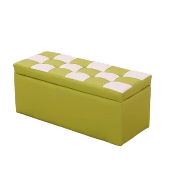 Luxury design of bedroom furniture, legless footstool for changing shoes in the living room, and bedside storage stool