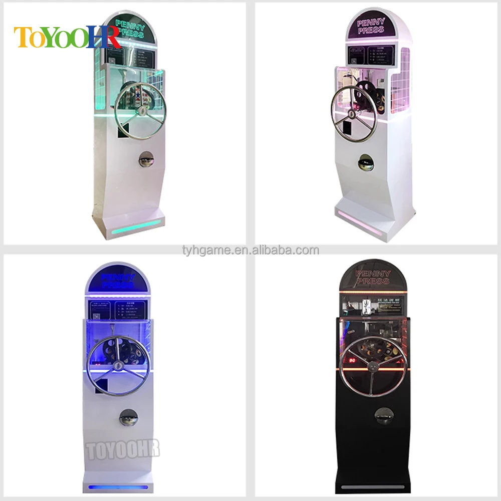 동전으로 작동되는 아케이드 게임기 관광 DIY 기념품 동전 프레스 게임기 박물관 페니 비디오 판매 기계