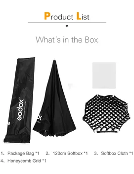 Godox 120cm / 47.2in Portable Octagon Softbox Umbrella Reflector With Gid and Browens for Studio Strobe Speedlight Flash detail image