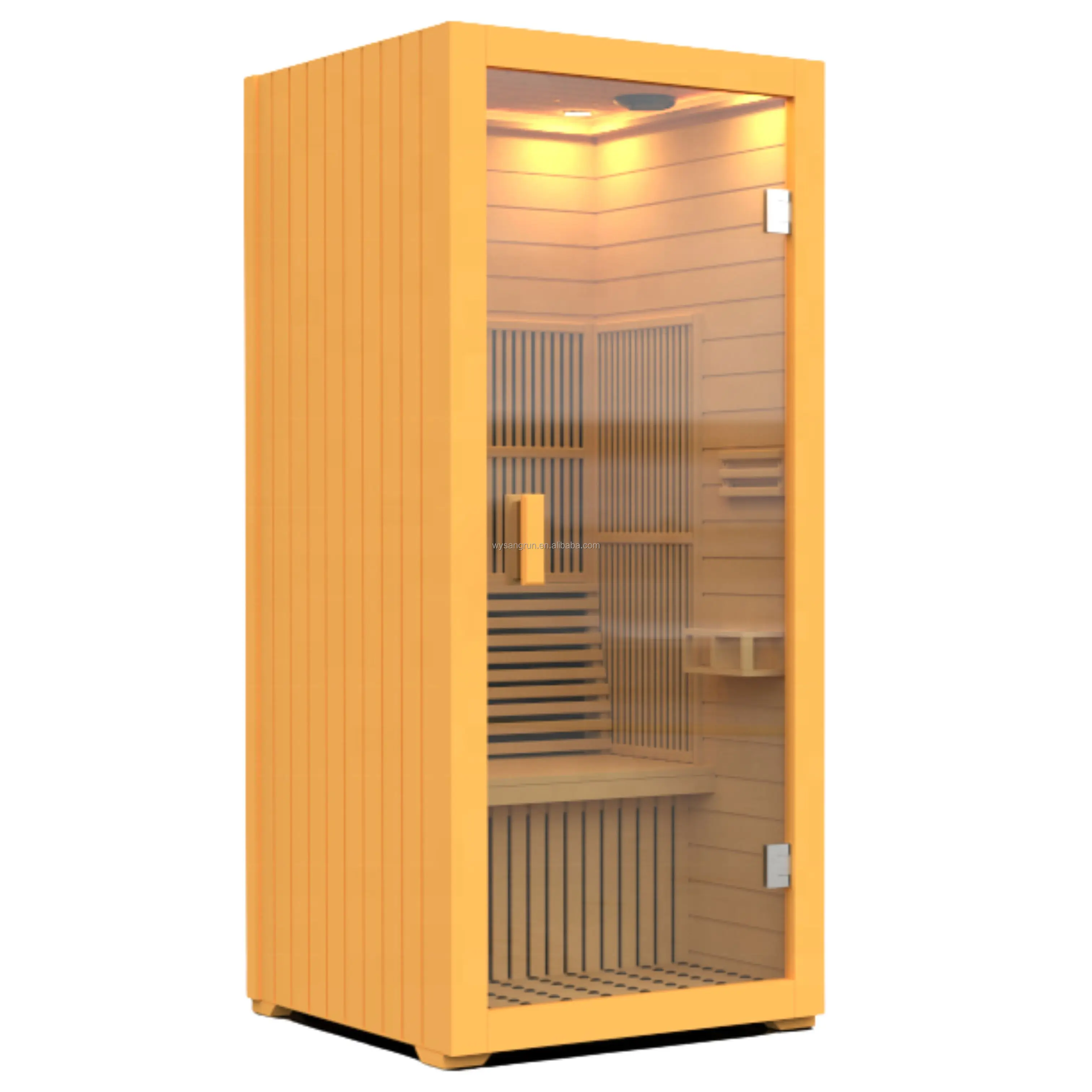 Practical Hemlock 1person Indoor Luxury Square Sauna Modern Sauna Room