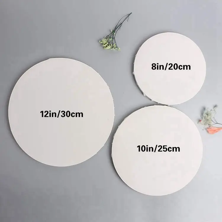 Custom Size Round Stretched Canvas Board with MDF Frame Waterproof and 1.5cm Thickness for Oil Acrylic Paints