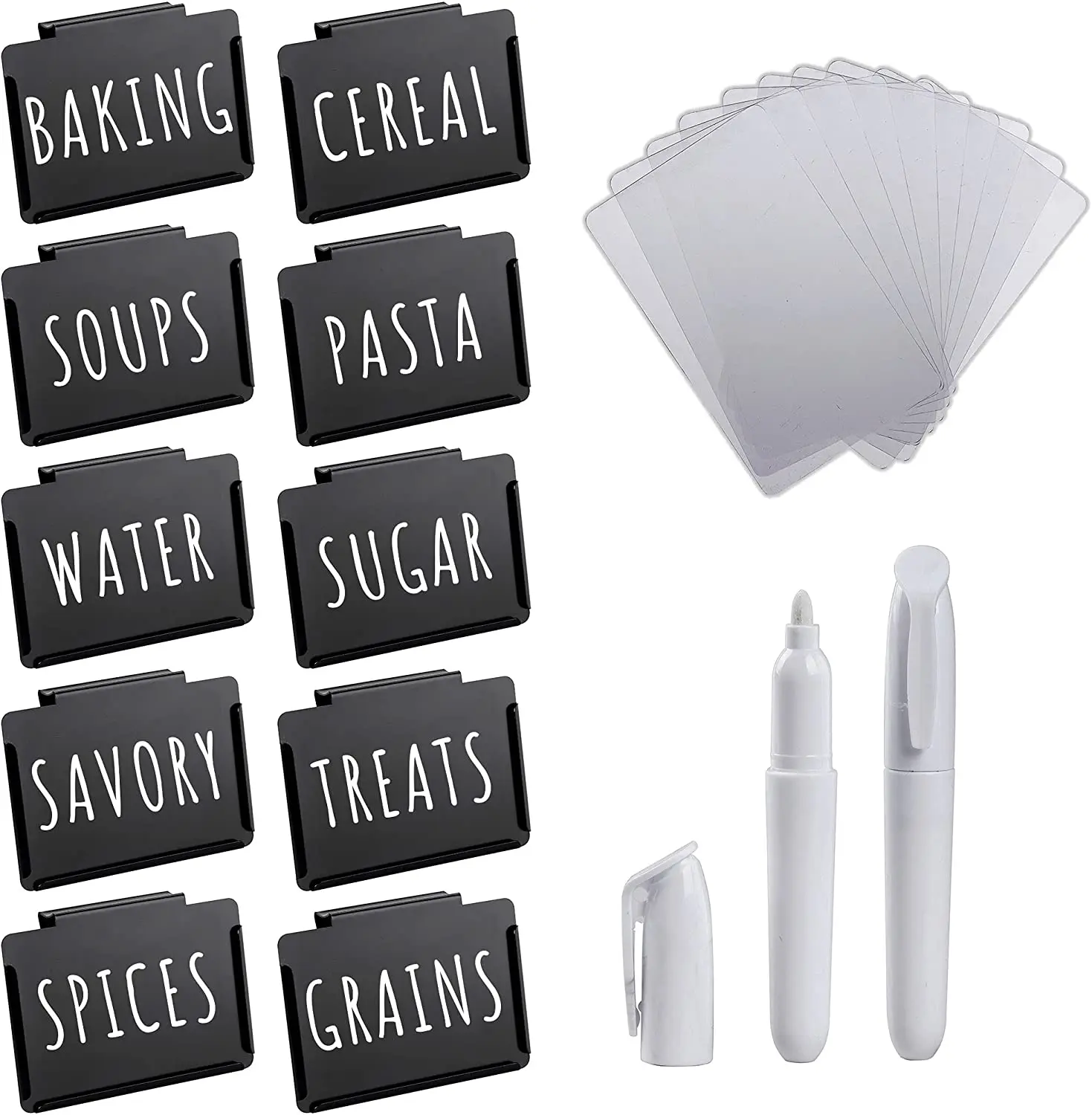 Metal Bin Clip Labels For Baskets. Reusable Organization Solution