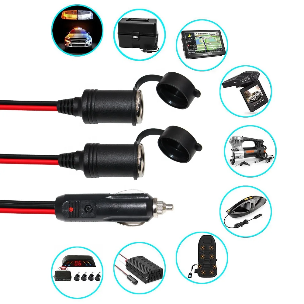 double ended cigarette lighter cable 12 Volt Car Plug Splitter