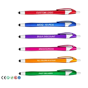 Best Custom Stylus Screen Ballpoint Pen with 2-in-1 Retractable Promotion Plastic Advertising LOGO Printed for Stationery Gift