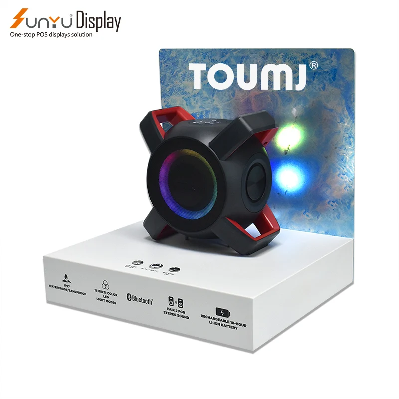 New Style Hot Sale Speaker Acrylic Display Wireless Sports Ear Buds LED Speaker Counter Display Stands