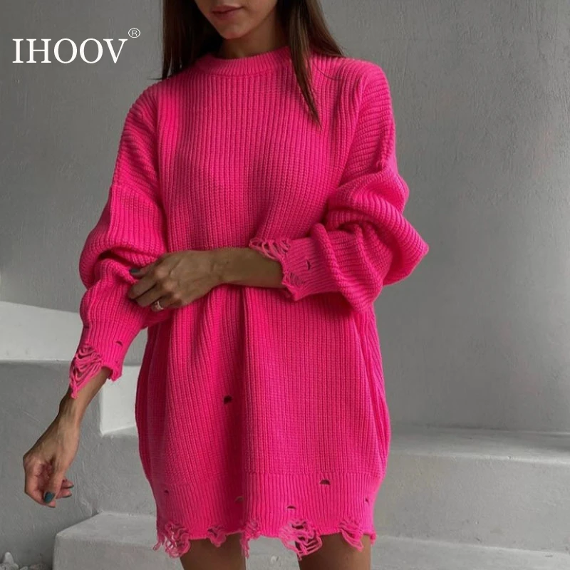 IHOOV Women Long Sleeve Round Neck Autumn and Winter Pullover