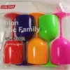 Juego de cinco bolsas OPP de colores.