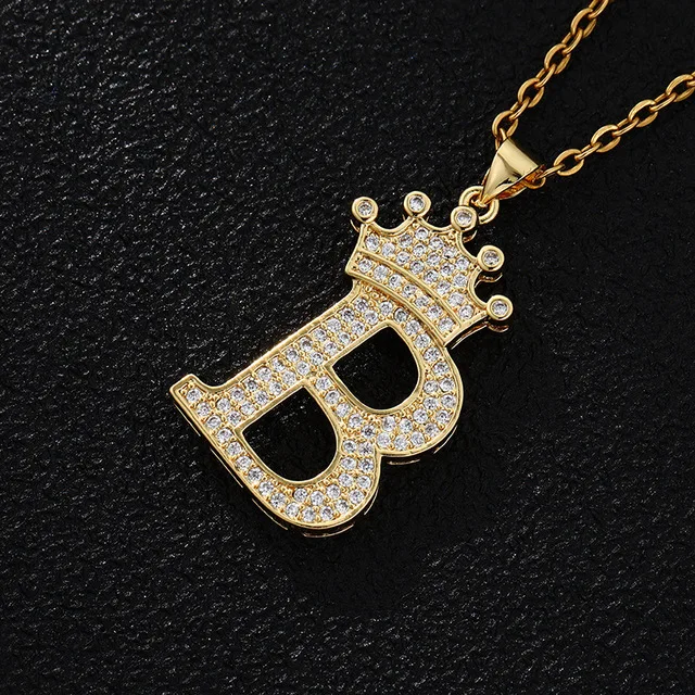 Kalung Hip Hop Mahkota Berlapis Emas Perhiasan 26 Retro Huruf Liontin Berlian Inisial Berlian Buy Bahasa Inggris Alfabet 26 Mahkota Kalung Stainless Steel Zircon Huruf A Z Pesona Kalung Untuk Wanita Hot Sale Fashion