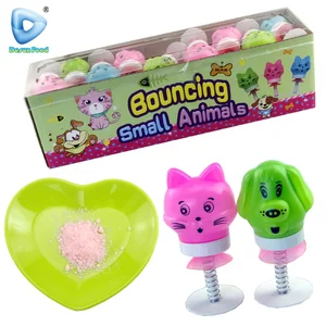 Wholesale Custom Spring Bounce Cartoon Animal Toy With Sour Powder Candy