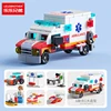 8732-8A block set mini ambulance 6 in 1  122pcs