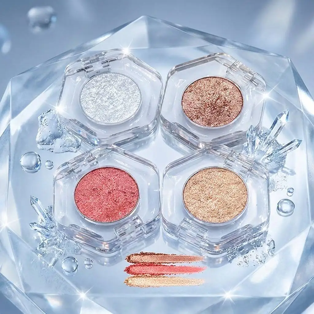 product luxury hexagonal case glitter eye shadow private label high pigment shimmer single eyeshadow custom logo-2