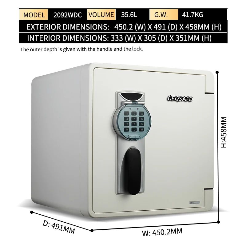 CEASAFE Waterproof Cabinet Hotel Home Cabinet Safe with Biometric Fingerprint Lock for Securing Money Box factory