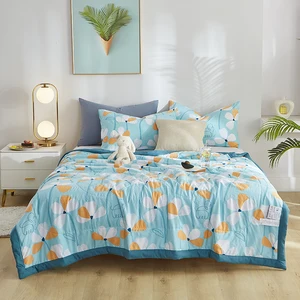 New Arrival Colorful Printing Bedding Set Soft Two Colours Summer Quilt