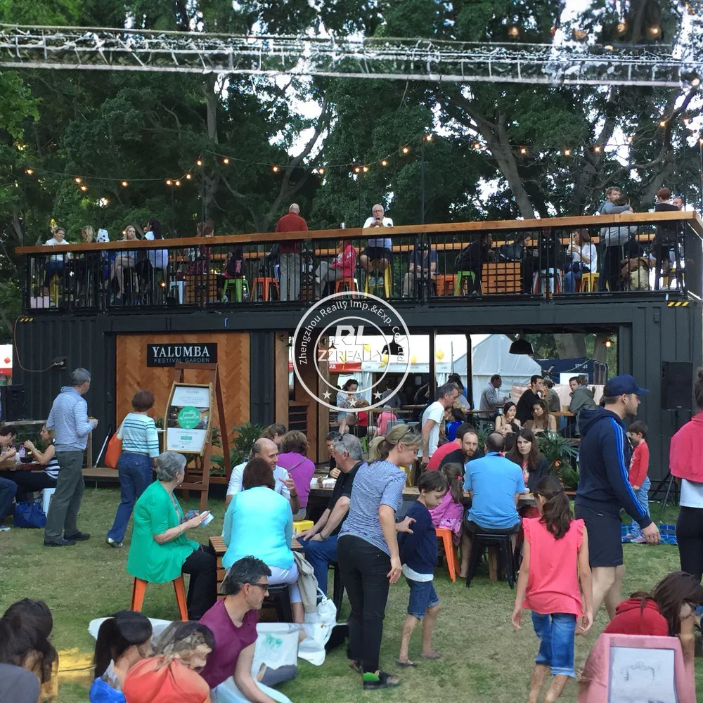 Container Restaurant and bar Steel 20ft 40ft Cafe Coffee Shipping Container Bubble Tea Kiosk Coffee Kiosk Food Kiosk Mall