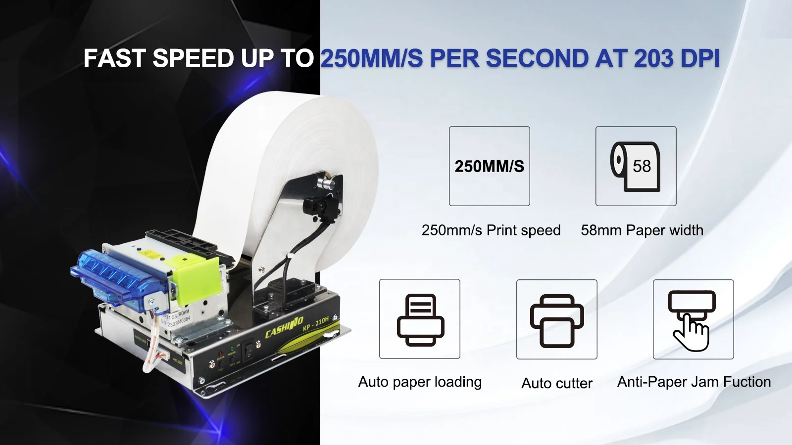 CASHINO KP-210H レジプリンター Cashino KP-210H Kiosk Thermal Printer - Efficient & Reliable
