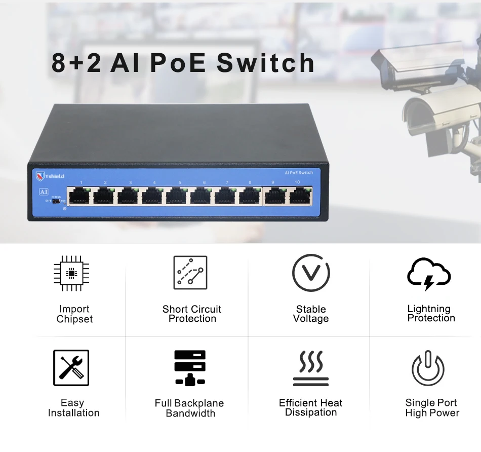 Factory Oem 8port Gigabit Switch With Rj45 Poe Halfduplex 