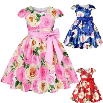 2023 Spring Infant Clothes Fashion Children's Dress 100% Cotton Embroidery Bubble Sleeve Baby Dress