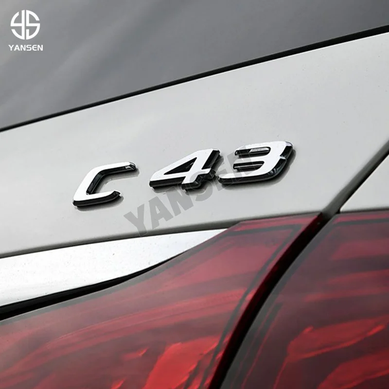 Emblema 3D C220 In ABS Cromato Per Mercedes W205 W204 – Adesivo Per Bagagliaio Auto