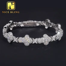 Nice Bling New Design Ice Out Diamond Jewelry 13MM Moissanite Bracelet 925 Sterling Silver Hip Hop Cuban Link Chain Bracelet