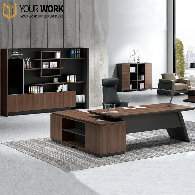 High Quality Customized I-Shape Executive Office Desk Modern Design with Lock for CEO's Home or Wood Office
