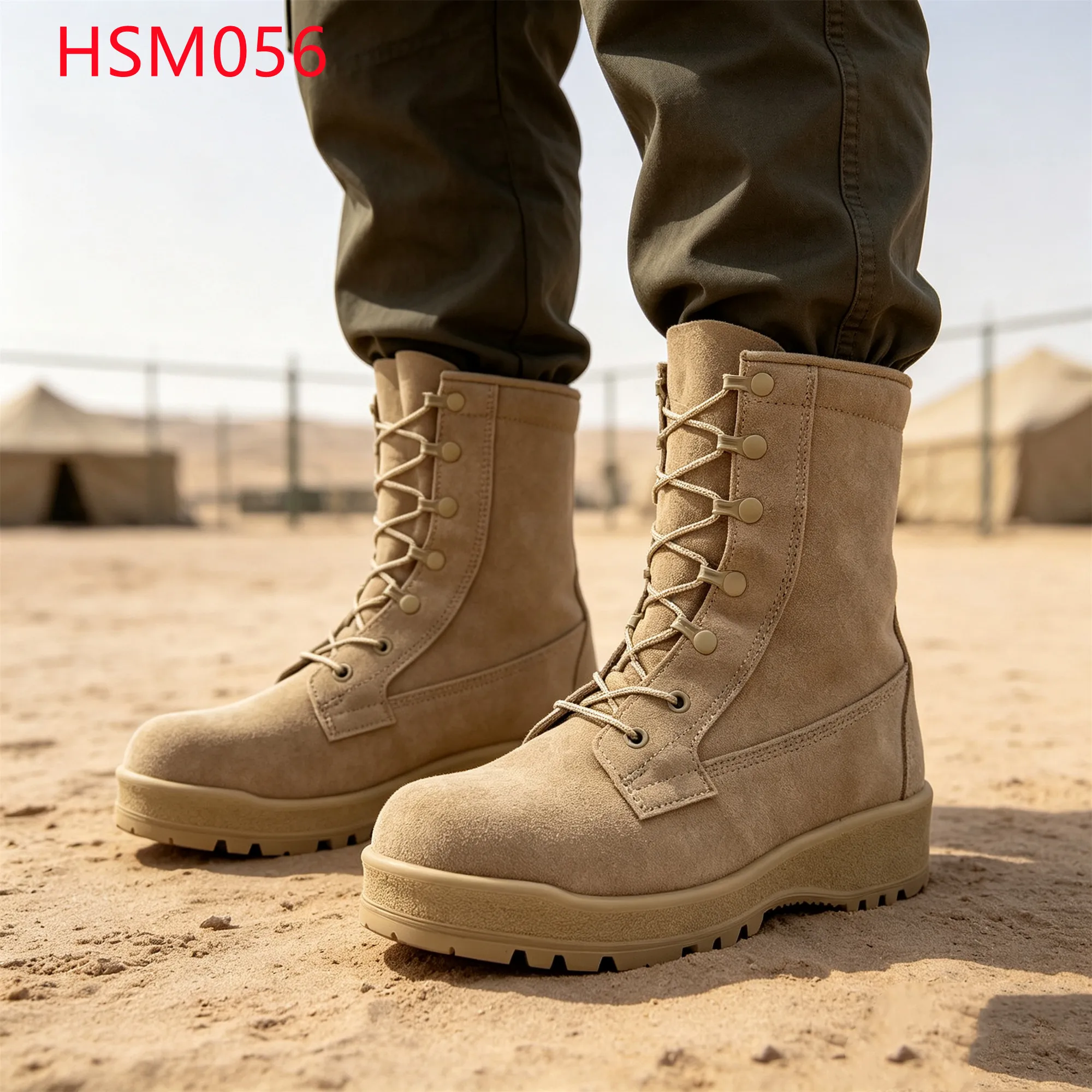 LXG,Everglade Hua Singh Combat Boots with Water-proof Sock Outdoor Exploration Full Natural Suede Leather Desert Boots HSM056