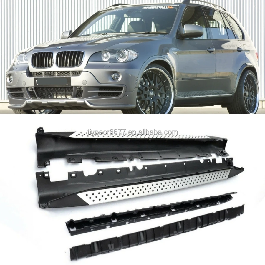 product side step running boards alloy foot pedal for bmw x5 2007  2013 e70 suv exterior accessories aluminum nerf bar steps-3