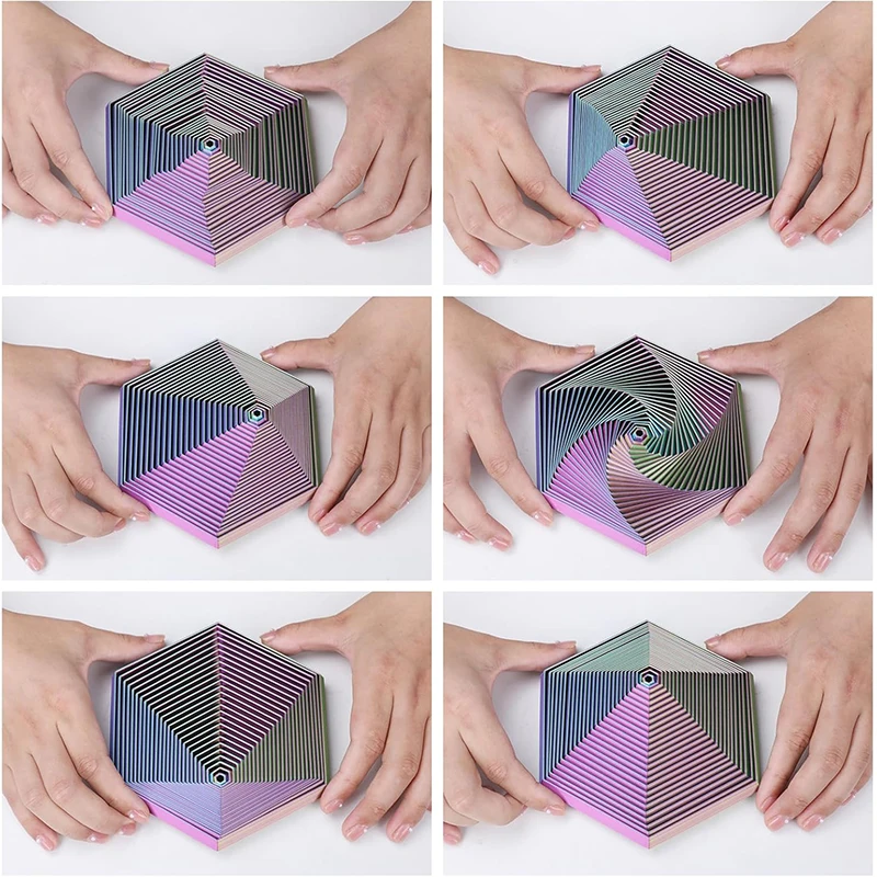 Customised 3D Printed Fractal for Fidget Cube Sensory Desk Spinning Visual Hexagon Toy for Fingertip Entertainment