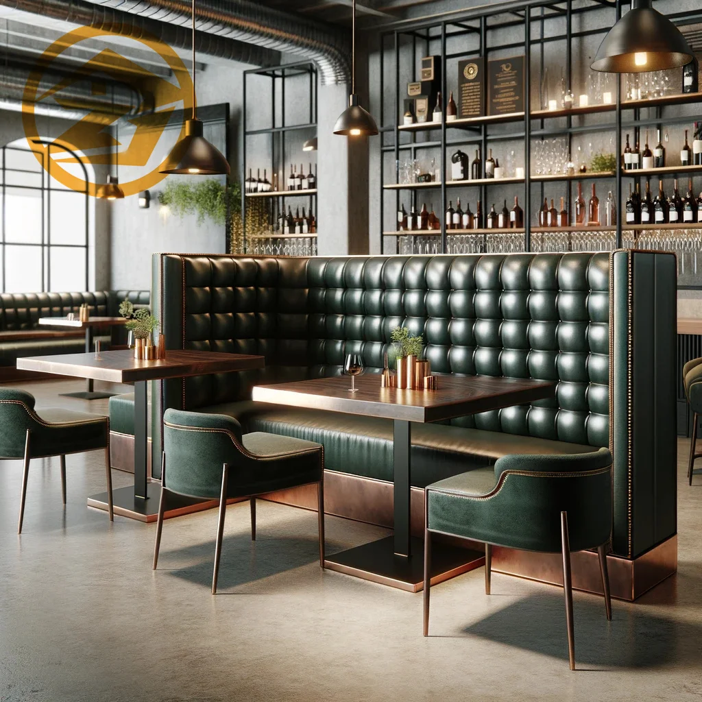 Light Luxury Modern Fast Food Coffee Shop Booth Seating Restaurant Sofa