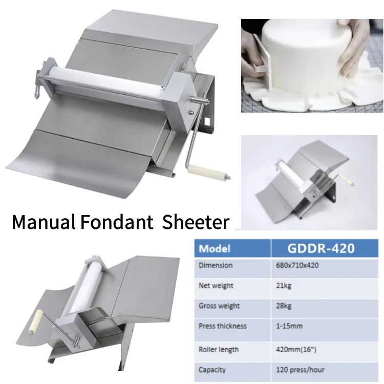 Countertop Bakery Riversable Electric Manual Dough Sheeter Table Top Somersault Laminator for Fondant Pizza Make Rolling Machine