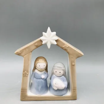 Cute design hand painting porcelain Nativity set American