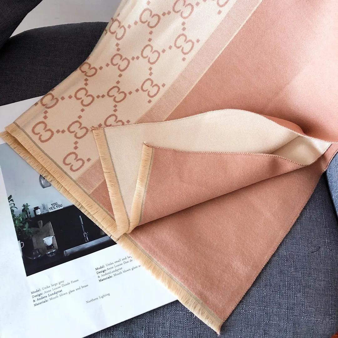 Winter Brand Design Style Letter Printed Jacquard Scarf Women Pashmina Cashmere Warm Thick Shawls Scarfs