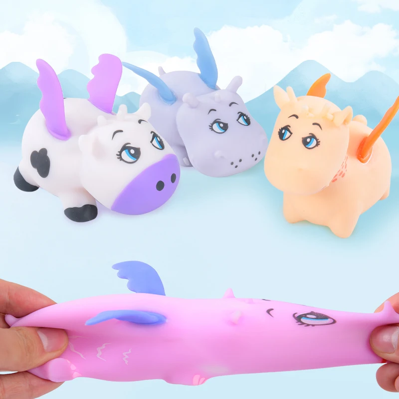2024 New Design Cute Flying Wing Animals Squeeze Toys Led TPR PVA Dough Slime Stress Relief Fidget Toys for Kids