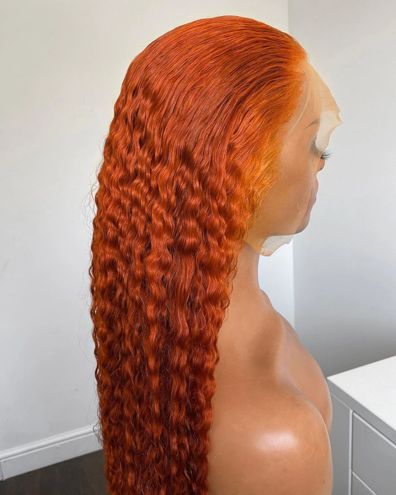 30 Inch Ginger Orange Curly Lace Frontal Human Hair Wigs For Black Women  Pre Pluck Lace Wig Brazilian Hair 13x6 Lace Front Wig - Buy Lace Frontal  Human Hair Wigs,Wigs For Black