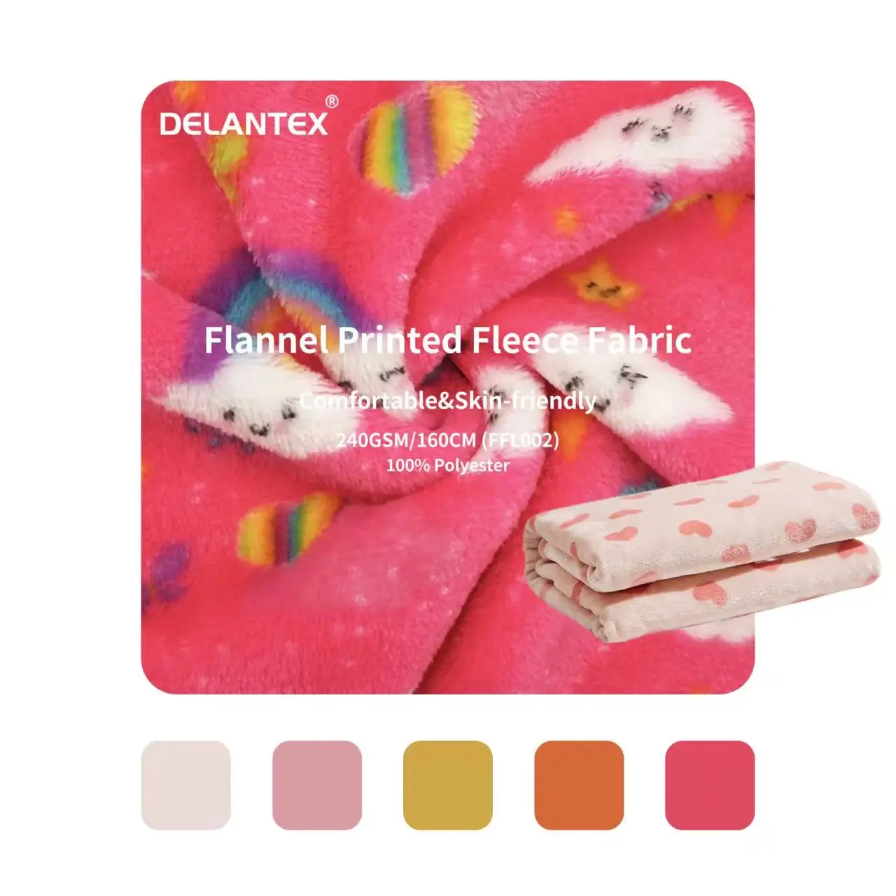 Delantex Men's Printed Brushed Flannel Fleece Blanket Double Sided 280gsm Weight for Girls