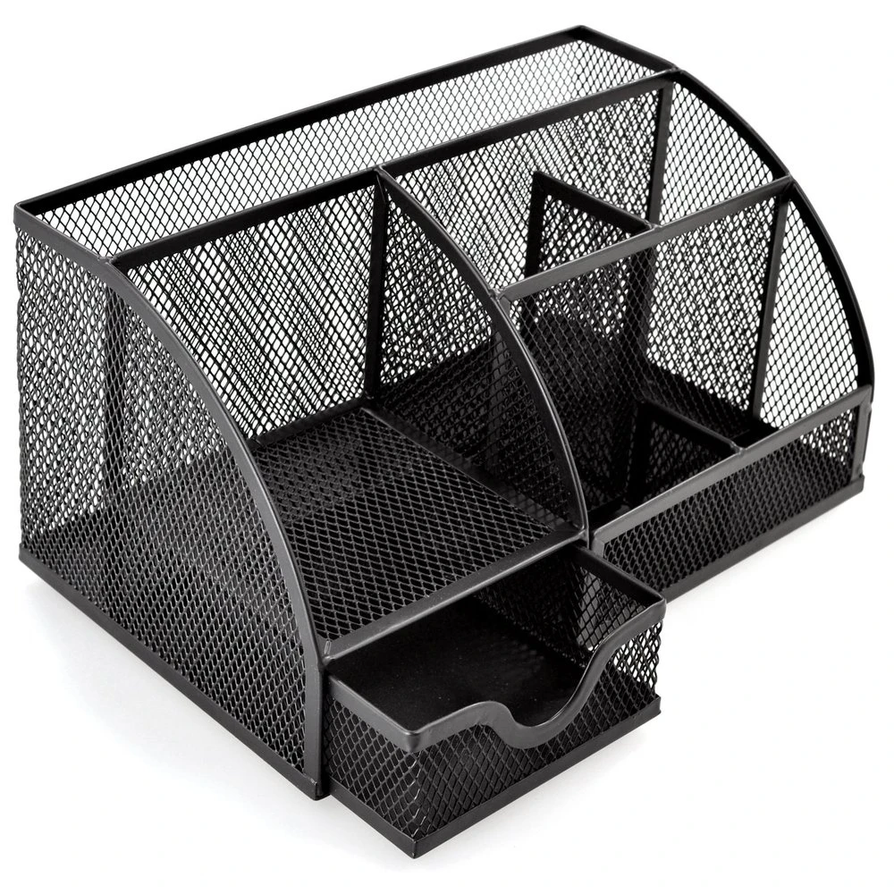 Офисные принадлежности настольный органайзер с 6 отделениями 1 Выдвижной ящик-органайзер для дома классной комнаты школы [черный]