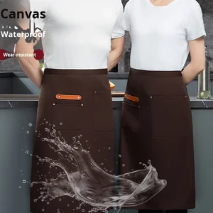 Custom Logo Half-Length Breathable Kitchen Workwear Waterproof Summer Chef Apron for Men Women for Restaurant Bar Specific